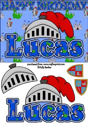 Birthday Knight A5 Name Card Lucas