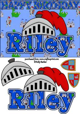 Birthday Knight A5 Name Card Riley