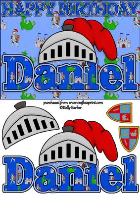 Birthday Knight A5 Name Card Daniel