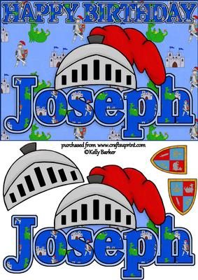 Birthday Knight A5 Name Card Joseph