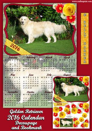 Golden Retriever Dog in the Garden 2016 Uk Calendar Mini Kit