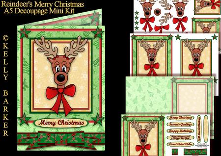 Reindeer's Merry Christmas A5 Decoupage Mini Kit