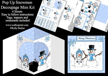 Pop Up Snowmen Decoupage Mini Kit