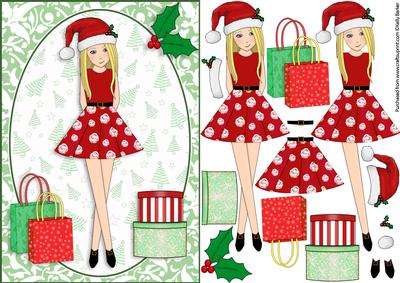 Christmas Shopping Boxes and Bags Blonde Decoupage