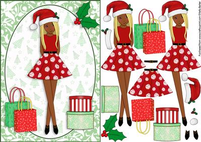 Christmas Shopping Boxes and Bags Blonde Ethnic Decoupage