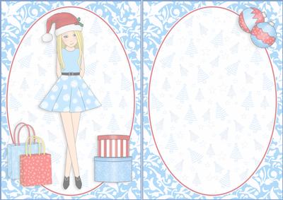 Christmas Shopping Boxes and Bags Blonde in Blue Insert