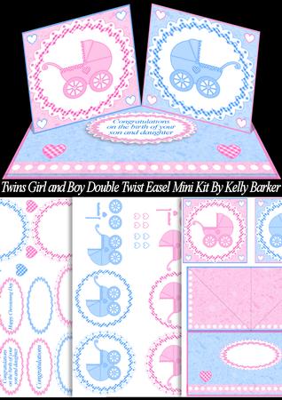 Twins Girl and Boy Double Twist Easel Mini Kit