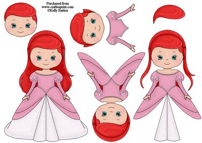 Beautiful Princess Red Head Decoupage Sheet