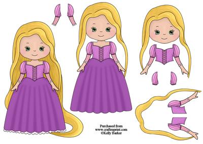 Beautiful Princess Rapunzel Decoupage Sheet