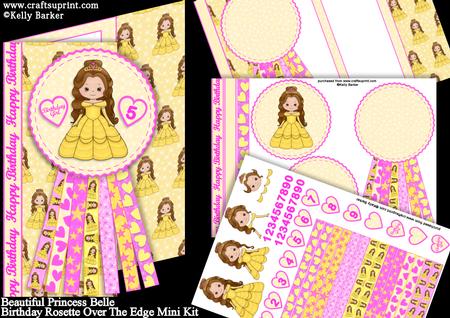 Beautiful Princess Belle Birthday Rosette Over the Edge