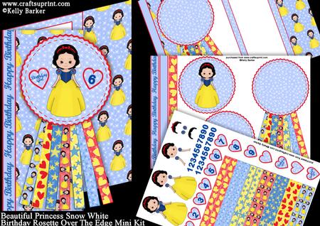Beautiful Princess Snow White Birthday Rosette Over the Edge