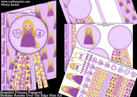 Beautiful Princess Rapunzel Birthday Rosette Over the Edge