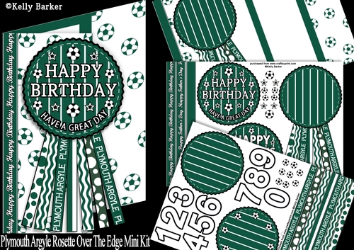 Plymouth Argyle Rosette Over Edge Birthday Fathers Day
