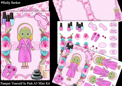 Pamper Yourself In Pink A5 Decoupage Mini Kit