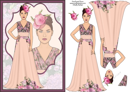 Floral Couture High Fashion Decoupage Subtle Shade