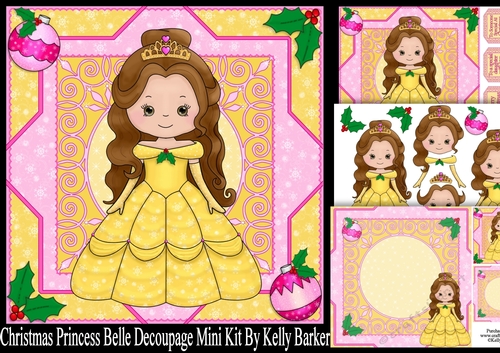 Christmas Princess Belle Decoupage Mini Kit