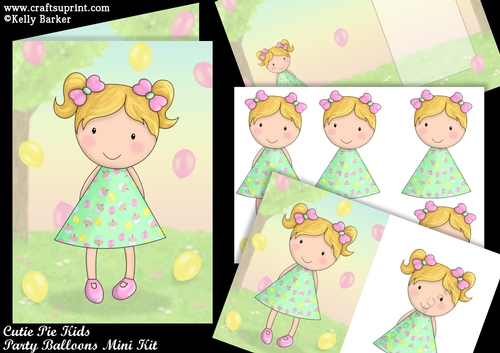 Cutie Pie Kids Party Balloons A5 Mini Kit