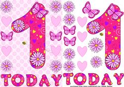 One Today Girl Butterflies and Flowers A5 Decoupage