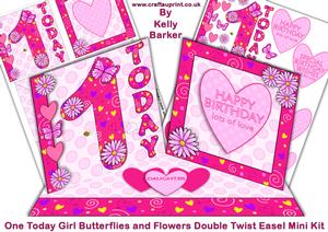 One Today Girl Butterflies and Flowers Double Twist Easel