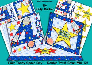 Four Today Space Boy Double Twist Easel Mini Kit