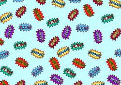Comic Book Superhero Backing Sheet Vibrant Words Pale Blue