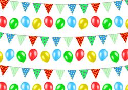 Colourful Bunting and Balloons Backing Paper