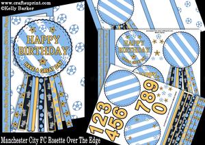 Manchester Rosette Over Edge All Ages Birthday Father's Day