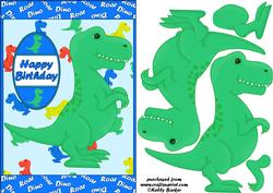 Dinosaur Birthday A5 Decoupage