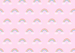 Subtle Little Rainbows Pink Background Backing Paper Vellum