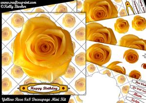 Yellow Rose 8x8 Decoupage Mini Kit