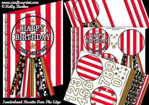 Sunderland Rosette Over Edge All Ages Birthday Father's Day