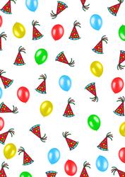 Balloons and Red Party Hats Backing Paper Background Vellum