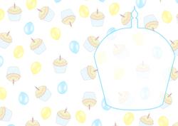 Cupcakes and Balloons Yellow and Blue A5 Insert