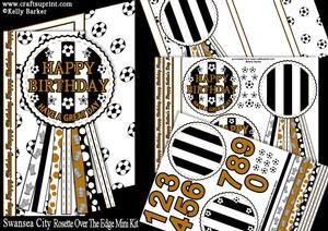 Swansea City Rosette Over Edge Ages Birthday Father's Day