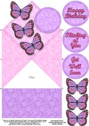 Butterflies and Lace Diamond Top Spring Card