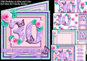 30th Birthday in Mint and Lilac 8x8 Square Mini Kit