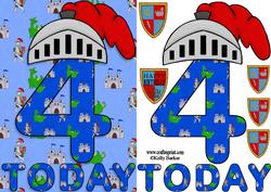 Four Today Birthday Knight A5