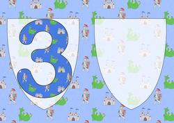 Three Today Birthday Knight A5 Insert