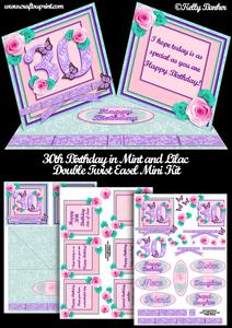 30th Birthday in Mint and Lilac Double Twist Easel Mini Kit