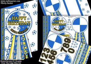 Bristol Rovers Fc Rosette Over Edge Birthday Father's Day
