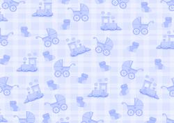 Baby Backing Checks Blue Background