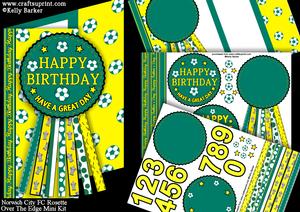 Norwich City Fc Rosette Over Edge Birthday Father's Day