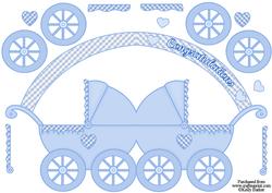 Pram Shaped Card Baby Boy