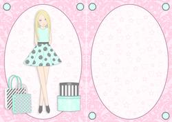 Teen Girl Blonde Boxes & Bags in Mint & Pink A5 Insert
