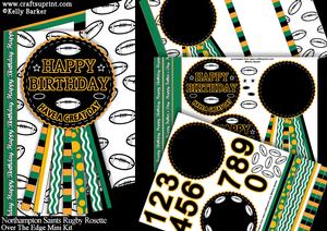 Northampton Saints Rugby Rosette Birthday Father's Day