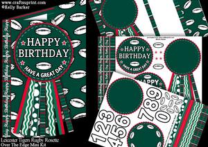 Leicester Tigers Rugby Rosette Birthday Father's Day