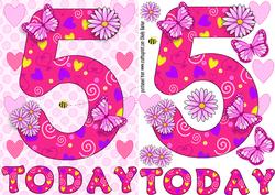 Five Today Girl Butterflies and Flowers A5 Decoupage