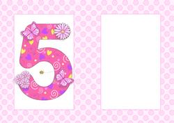 Five Today Girl Butterflies and Flowers A5 Insert