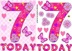 Seven Today Girl Butterflies and Flowers A5 Decoupage