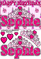 Birthday Princess A5 Name Card Sophie